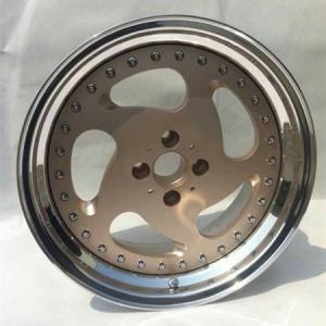 Wholesale BSL17 inch golf cart wheels Gold center wheels 3 piece forged wheels step outer lip polish from china suppliers
