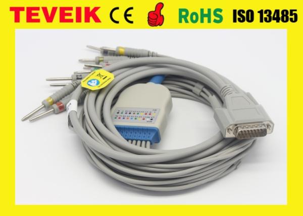 BJ-901D Nihon kohden 10 leads EKG/ECG cable DB 15pin with DIN 3.0, snaps or