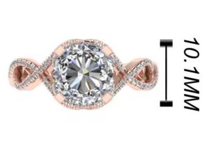 Wholesale ODM 18K Rose Gold Ring 9mm Brilliant Round Cut For Wedding Gift from china suppliers