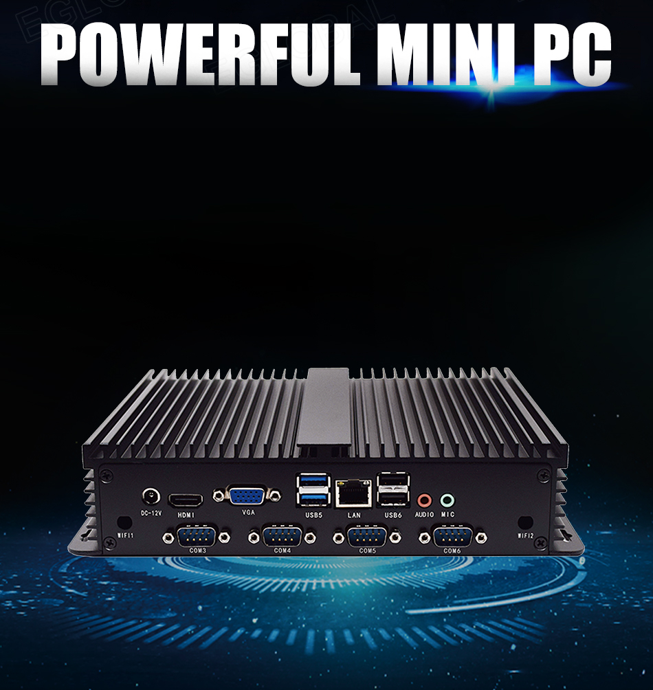 Windows 10 Desktop Mini PC Core I3 I5 I7 Linux Fanless HDmi Vga 12v Usb 3.0 24/7 SSD