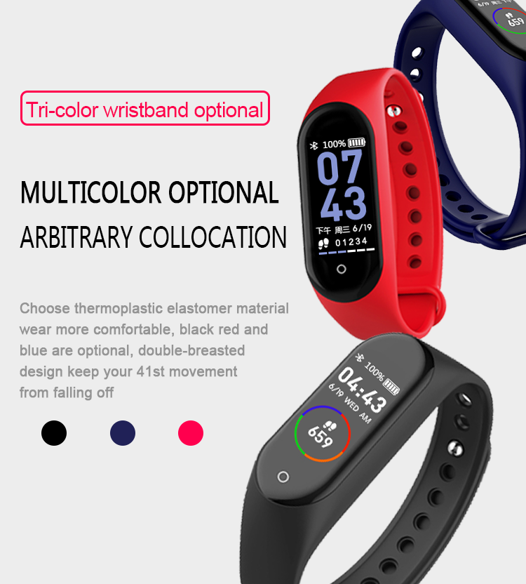 Pedometer Full Touch SmartWatch Calories Band Blood Pressure Bracelet 0.96inch