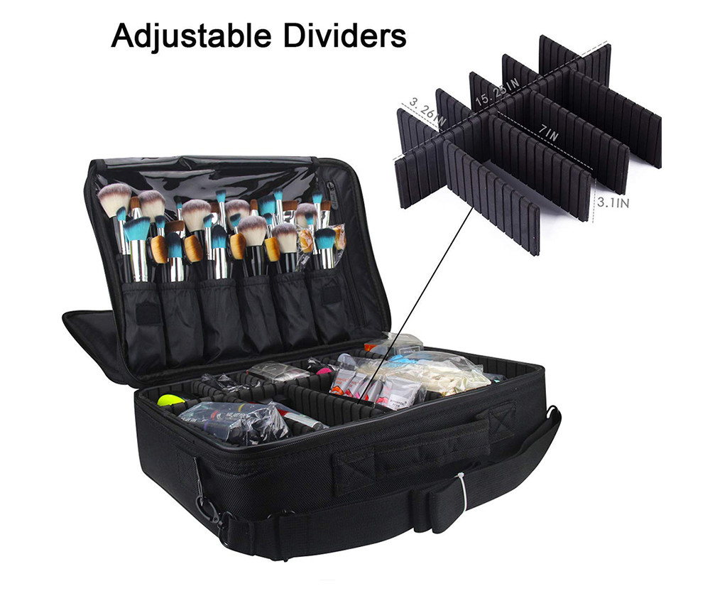 3 Layer Zipper Closure Brush Storage Box With Shoulder Strap