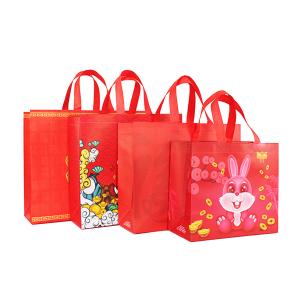 Wholesale Chinese New Year Gift Bag Reusable Non Woven Handle Shopping Bag With Logos from china suppliers