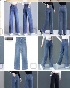 Wholesale Women Stretch Denim Pants Custom Logo Fashion Casual Straight Trend Jeans 32 from china suppliers