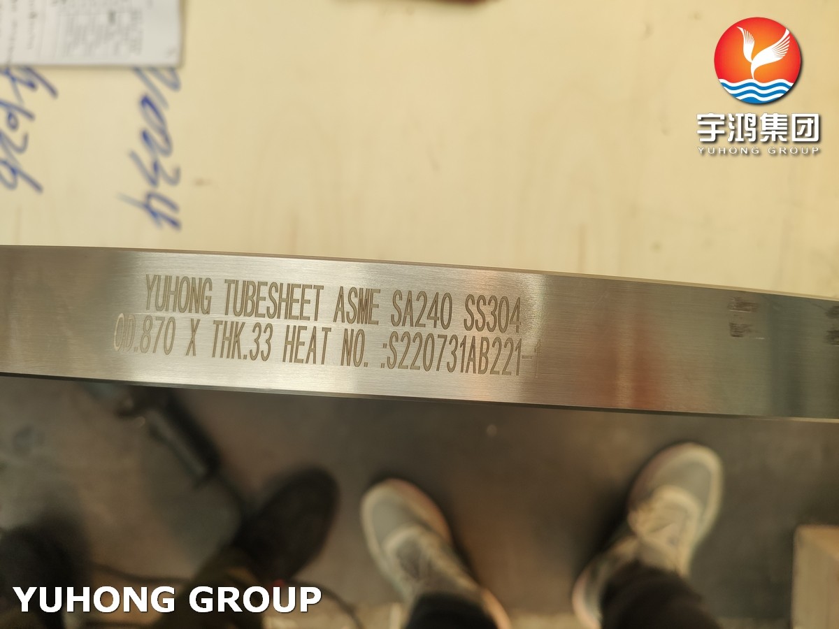 ASME SA240 SS304 Stainless Steel Tubesheet For Heat Exchanger