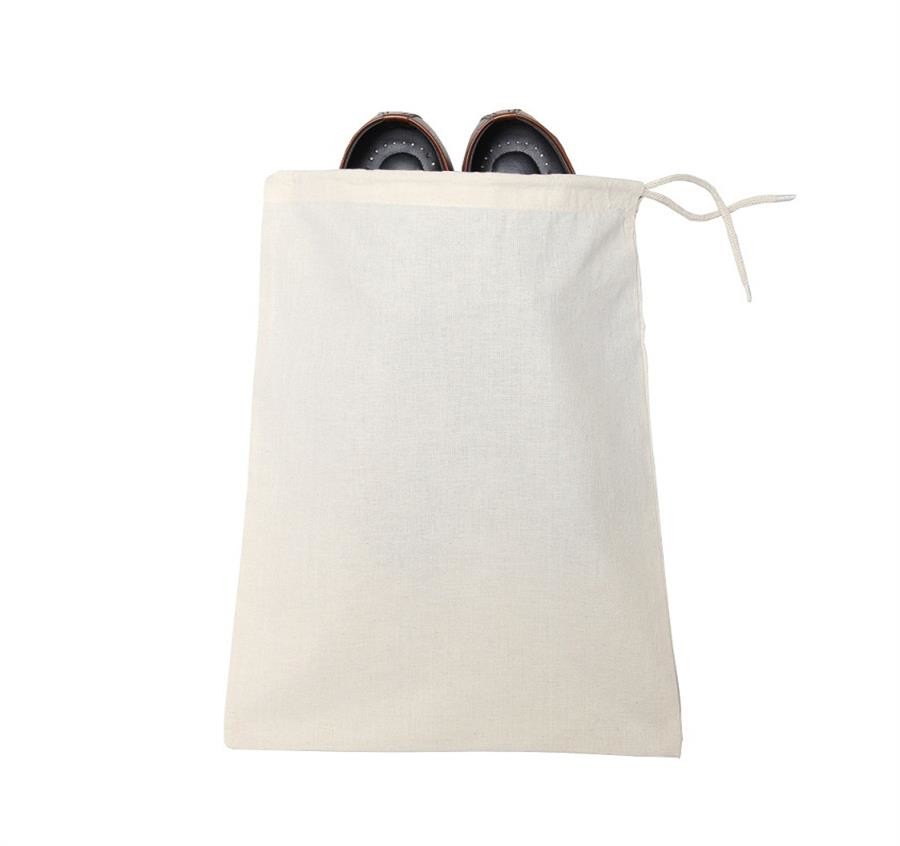 Toiletry Organic Cotton Drawstring Bags Pouch Machine Washable Custom