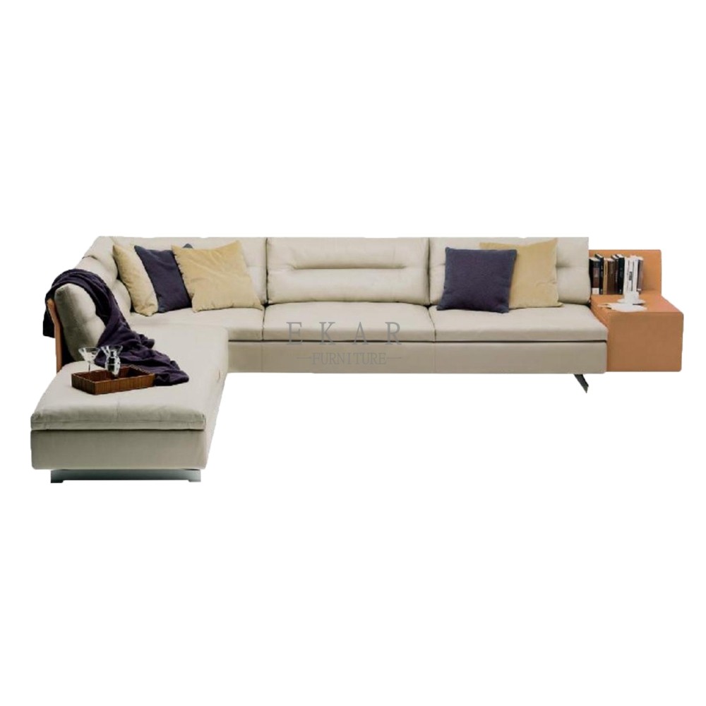 2019 New Modern Italian Leather High End Furniture L Shaped Sofa