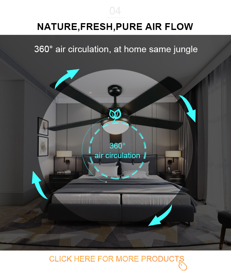 110V/120V 1stshine 5 Blade 52" Ceiling Fan with Wall Control and Decorative Light