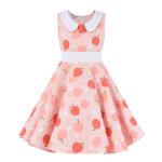 Girls Show Skirt Polka Dot Flower Doll Collar Retro Summer Children'S Clothing