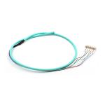 LC UPC 6 Cores PVC Bundle Fan Out Fiber Cable Multimode OM3 Aqua Jacket