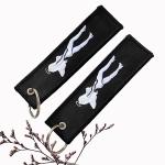 White Woman Double Sided Embroidery Keychain Metal Keychain Motorcycle Keychain