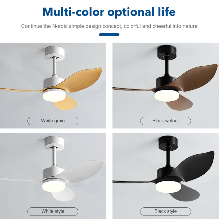 Factory Direct Low Noise Pure Copper Motor 3 Blades Brushless DC Remote Control Modern Ceiling Fan Lights