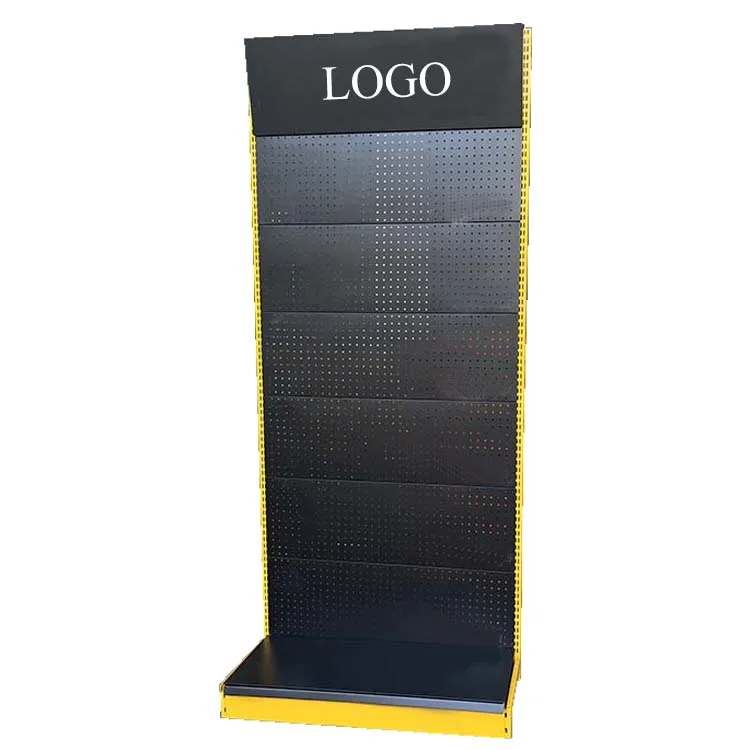 Factory customized color size metal heavy duty red and yellow shelves wall shelves for cosmetics display gondola