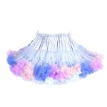 French Style Polyester Fluffy Children'S Beauty Skirts Red Tutu Skirt Rainbow