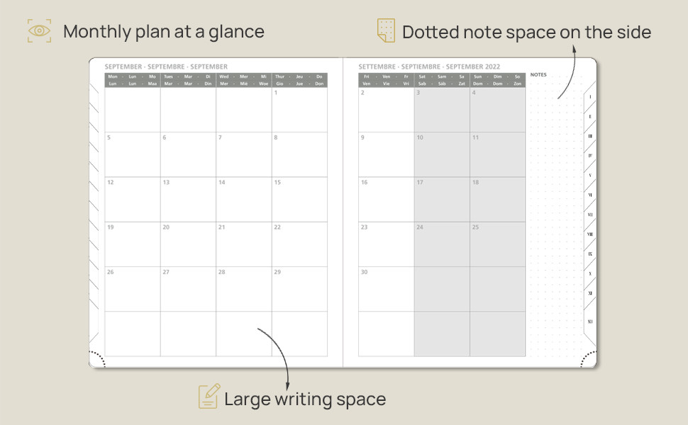 Medium Black Softcover 2023 Weekly Planner With Daily Schedule