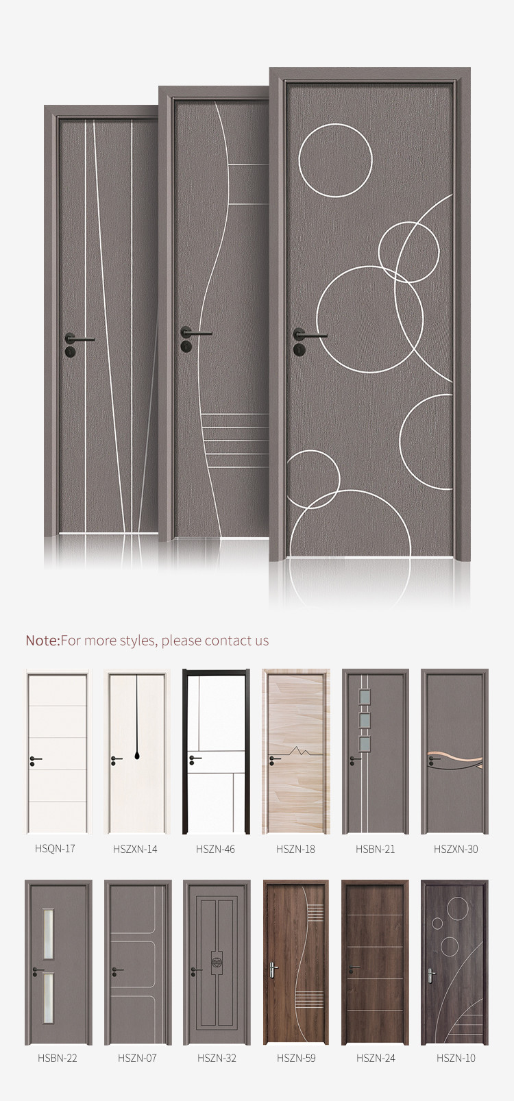 Termite Resistance Painting Hollow Wood Doors , WPC Hollow Bedroom Door
