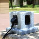 Outdoor Garden In-ground Lawn Electrical Power Sockets Outlet Imitation Marble