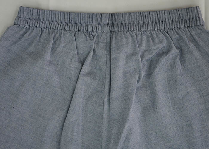 Men's 100% Cotton Chambray Short Functional Placket Button Side Splits