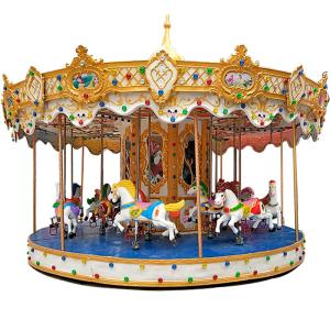 Wholesale Outdoor Luxury Swing Theme Park Carousel Horse Ride With LED Lights And Music from china suppliers