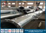 Galvanized Tubular Steel Pole , Electrical Steel Utility Pole Long Life Time