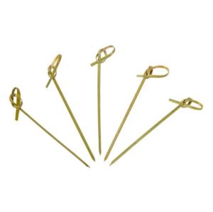Wholesale Green Disposable Garnish Food Bamboo Knot Skewers 12cm from china suppliers