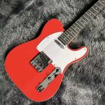 Custom Tele Electric Guitar, Mahogany Body, Red Color, Double Binding, Rosewood