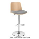 Solid Wood Chrome 82CM 38cm Upholstered Swivel Counter Height Bar Stools