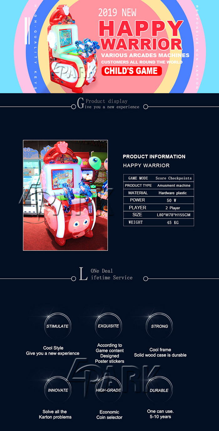 Super Attractive Kids Shooting Gun Games Happy Warrior Prize Out Game Machine