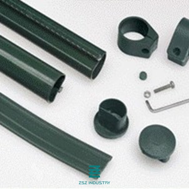Stadium PVC Coated Metal Fence Posts Galvanized Iron Tube Material