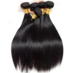 8''Indian Straight Bundles With Closure Virgin Hair Extensions Real Human Hair