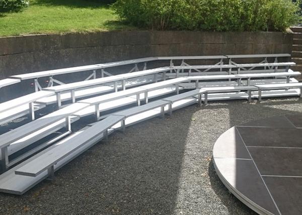 Stadium Fixed Aluminum Sports Bleachers 430mm Seat Height With Double Foot