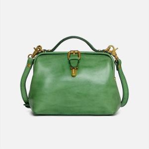 Wholesale Retro Green Full Grain Vegetable Tanned Leather Messenger Bag purse from china suppliers
