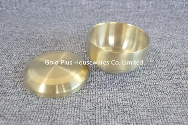 Large capacity salad bowl golden stainless steel heat preservation rice bowl