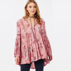 Wholesale Boho Style Women Floral Printed Blouse from china suppliers