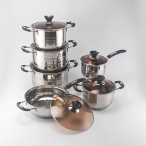 Wholesale Best Sale Kitchen 12 Piece Cooking Pot Set Pot And Pans Stainless Steel Cookware Set from china suppliers