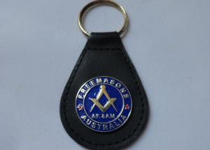 Wholesale Aluminum, Stainless Steel, Soft PVC, Brass Freemasons Leather Keychain with Die Stamping from china suppliers