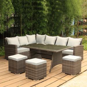 Wholesale Outdoor Patio Furniture Sets Patio Set Rattan Chair Wicker Sofa Conversation Set Patio Chair Backyard Lawn from china suppliers