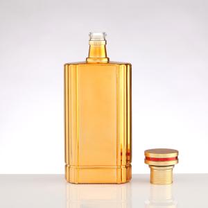 Wholesale 500ml Round Electroplate Gold Color Vodka Gin Bottles with Personalized Packaging from china suppliers