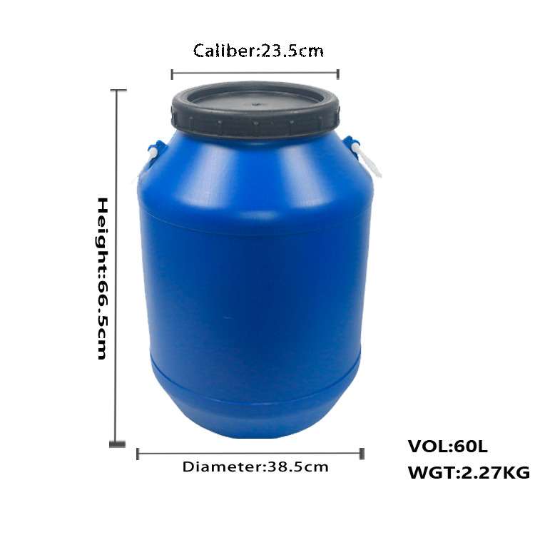 60L Round Blue HDPE Drums Sealed Water Storage Household Plastic Hdpe Water Drum