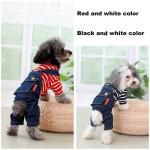 Breathable Strap Jeans Stripe Dog Clothes