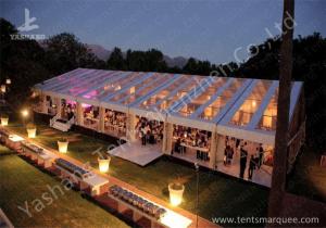 Wholesale Clear Top Cover Outside Aluminum Luxury Wedding Tents Different Lightings from china suppliers