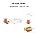 50ml Transparent Glass Clear Rectangle Bottle With Transparent Lid For Cosmetic
