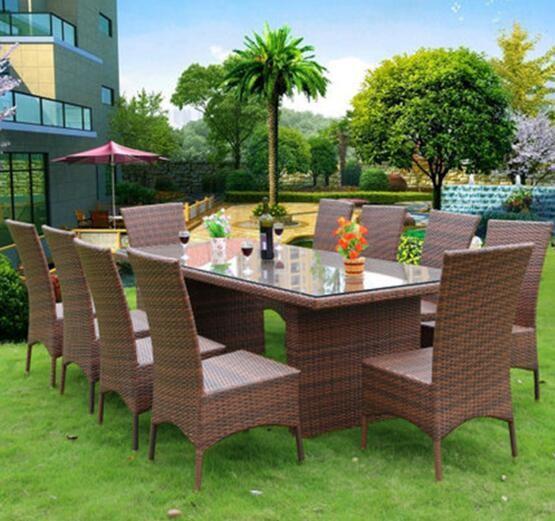 PE Rattan wicker chair patio Backyard table and chairs Leisure Aluminium Outdoor