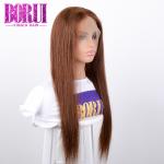 Unprocessed Colored Lace Wig , #4 Bob Straight Lace Frontal Wig Dyed Bleach