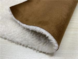 Wholesale 550GSM Suede Leather Fabric Bonded With Faux Fur Normal Peeling Strength from china suppliers
