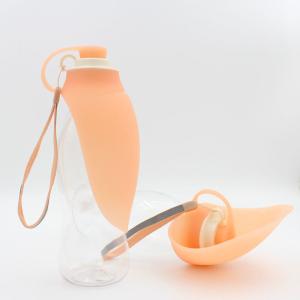 Wholesale Foldable Leaf Shape 580ML Silicone Dog Water Bottle Leak Proof from china suppliers