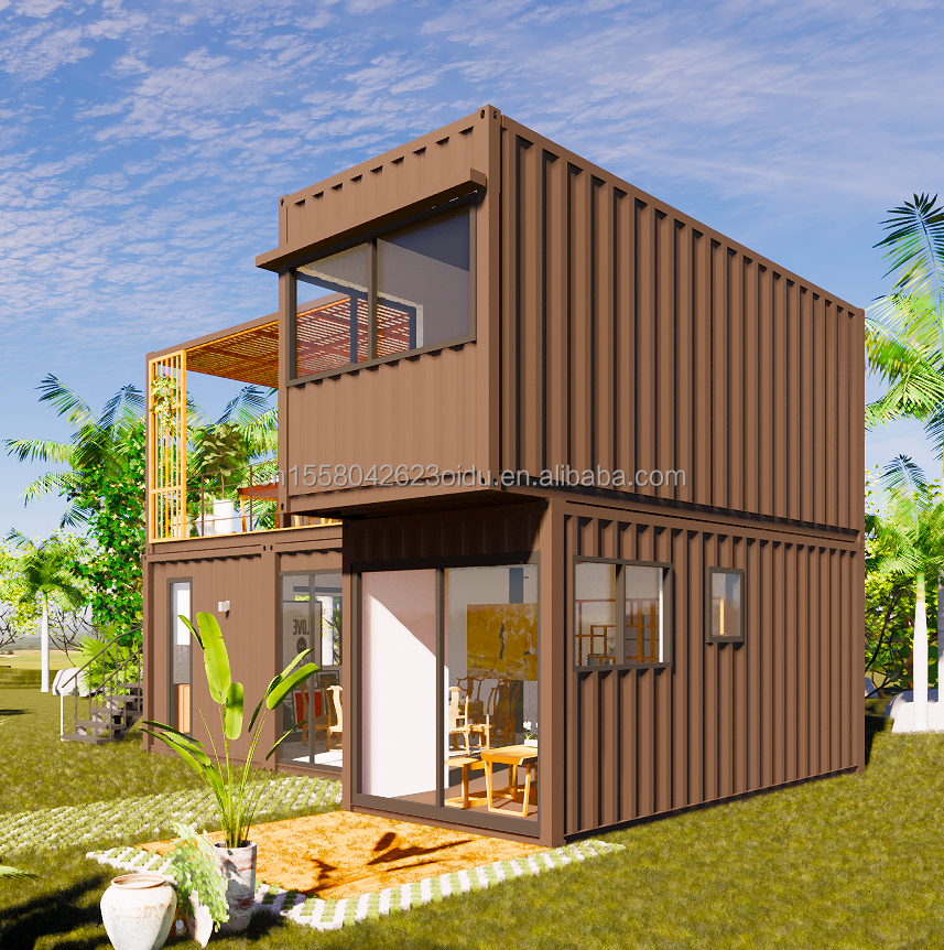 Customized Color 20ft Flat Pack Living Steel Frame Modular Home Prefab Sandwich Panel Shipping 3 Bedroom Container House
