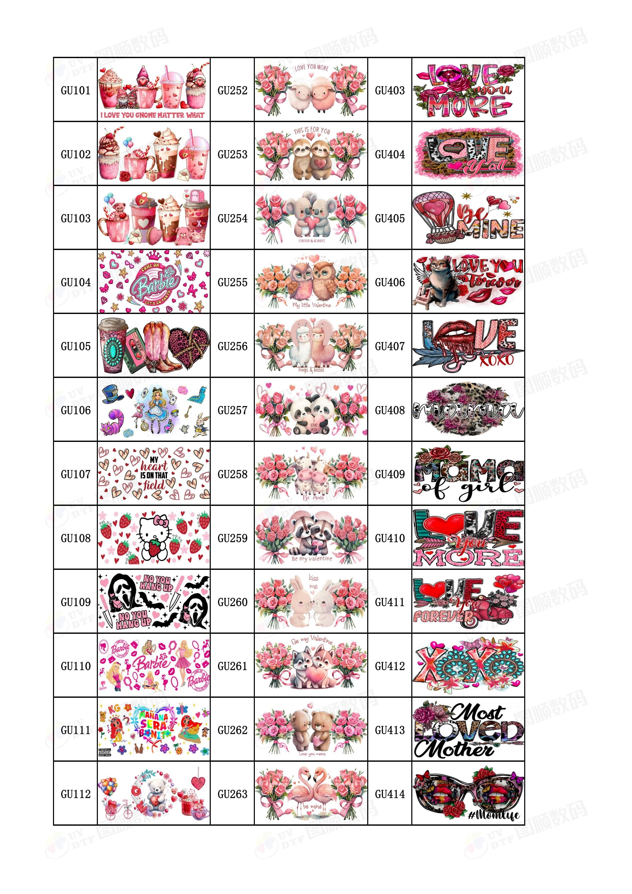 Removable Adhesive 0.1mm Decal UV DTF Tumbler Wraps Waterproof