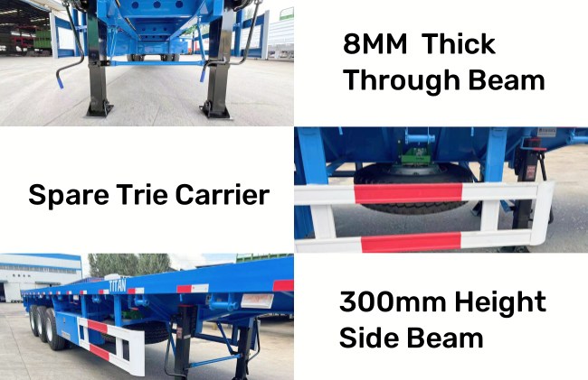 3 Axle Semi Trailer Flat Bed Semi Trailer for Sale (3)