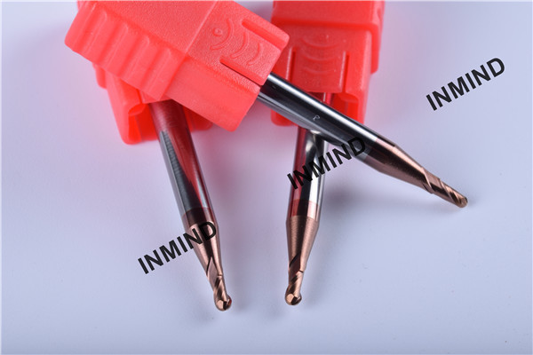 SiN Coating , Ball Nose End Mill , standard type R0.75 , 1.5mm Germany Qulaity , Copper Colour , 2 Flute
